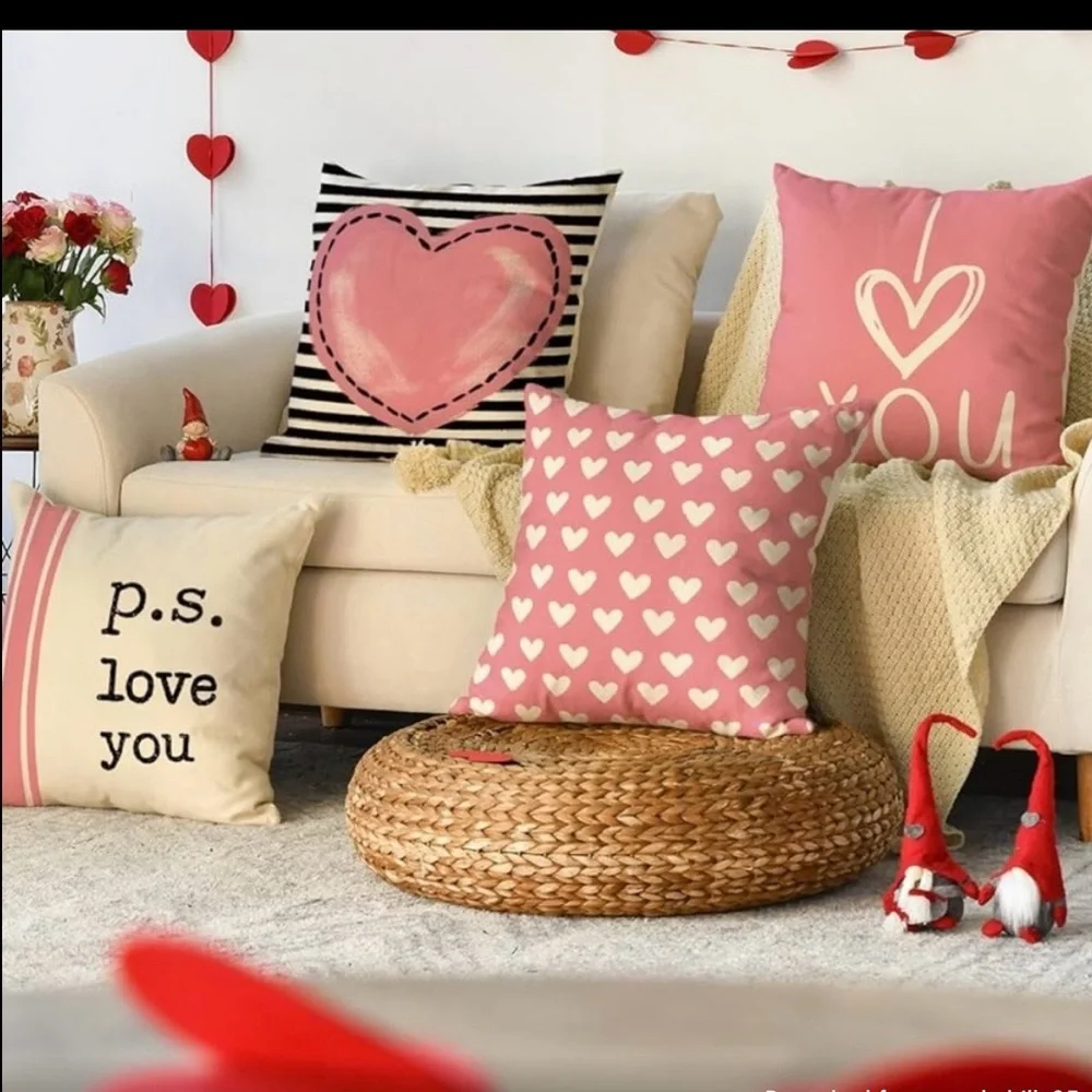 Valentine’s Day Decorative Pillow Covers Set of 4